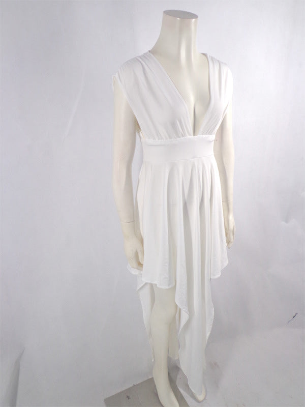 Women V Backless Irregular Sexy Dress 12