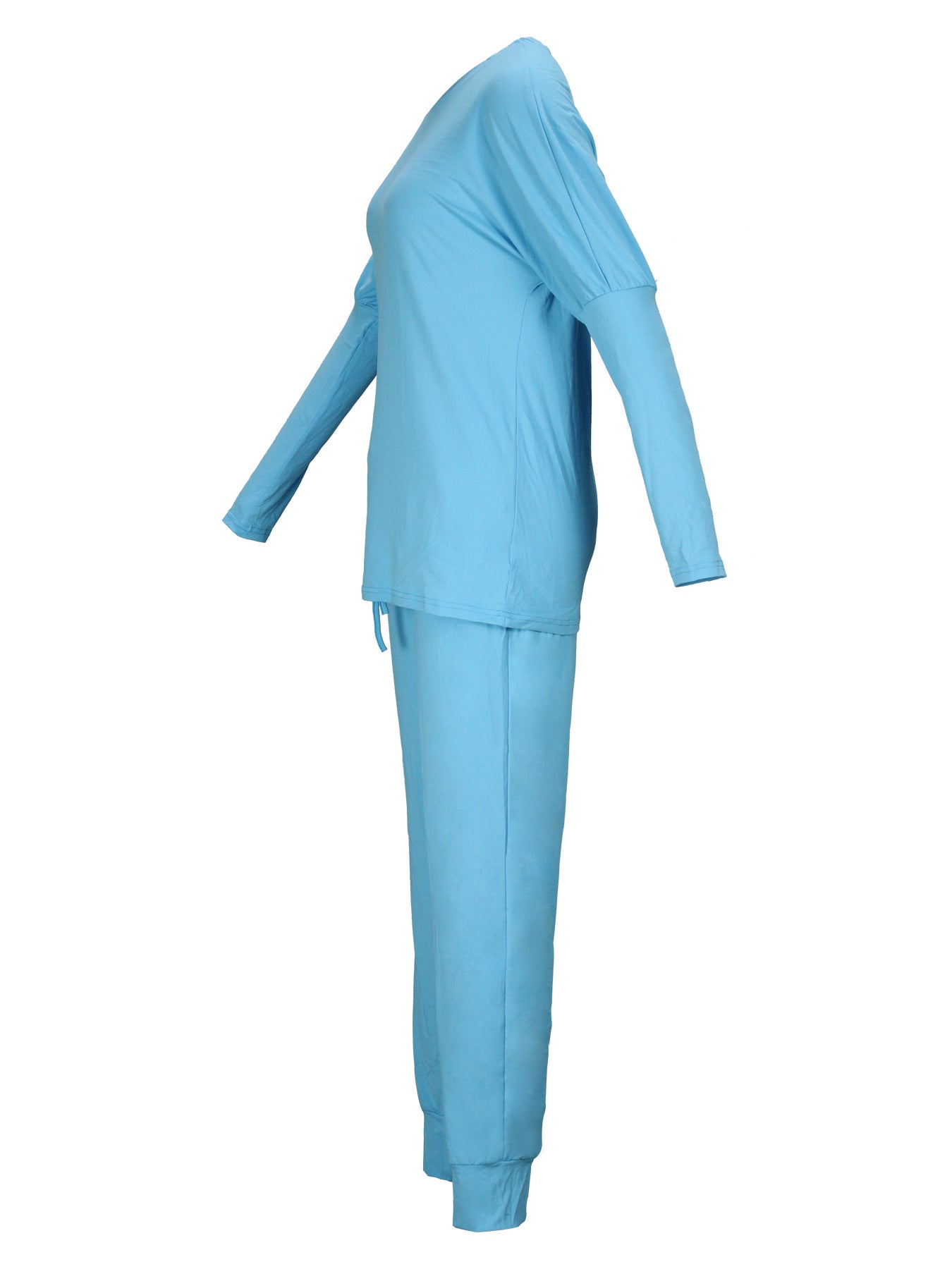 Autumn and Winter Women's Clothing Round Neck Loose Solid Color Long Casual Two-piece Pants Set 36