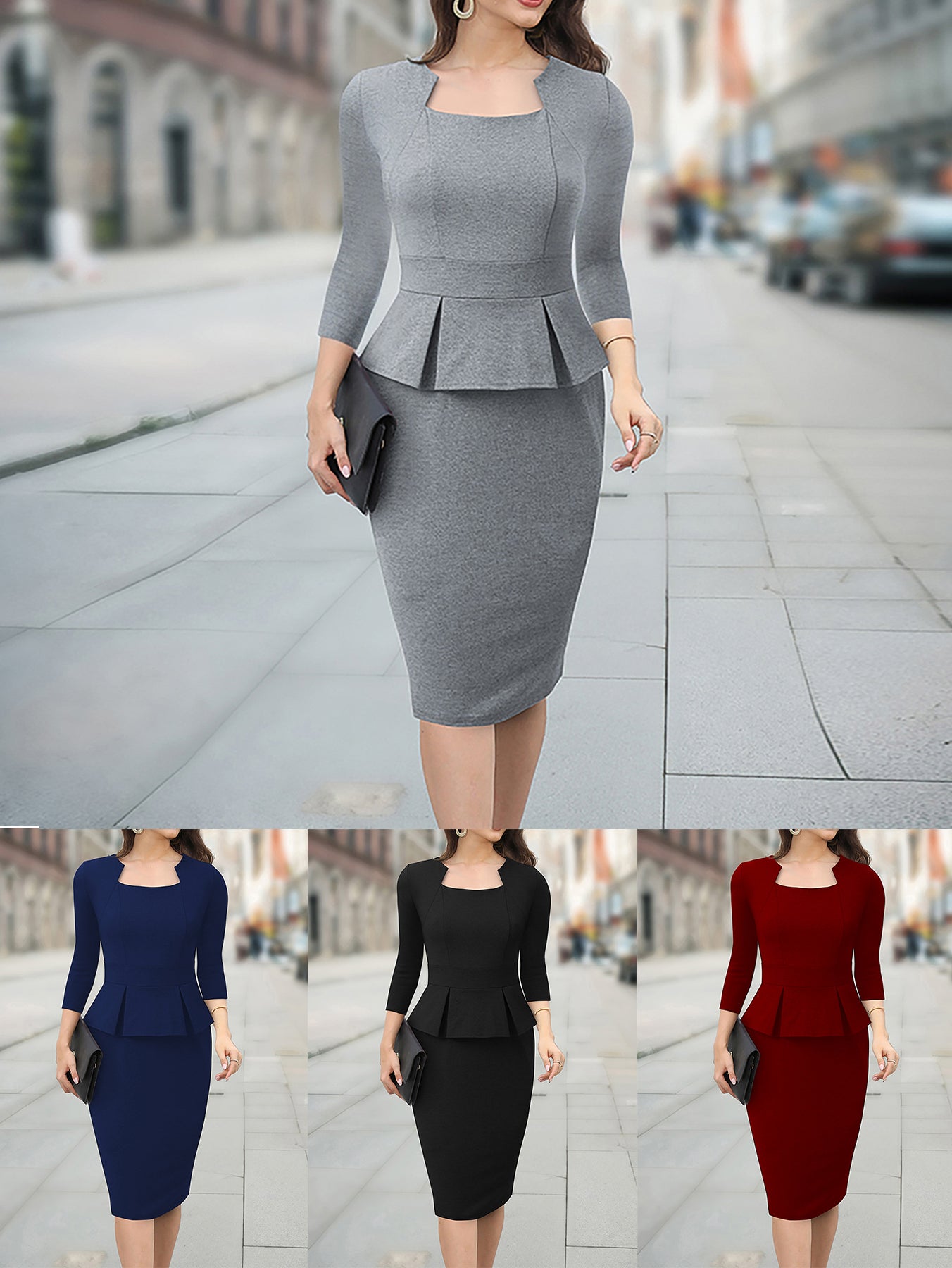 Career Dresses for Formal Occasions for Women in All Seasons  Chic Slim A-Line Fashion Dress 11