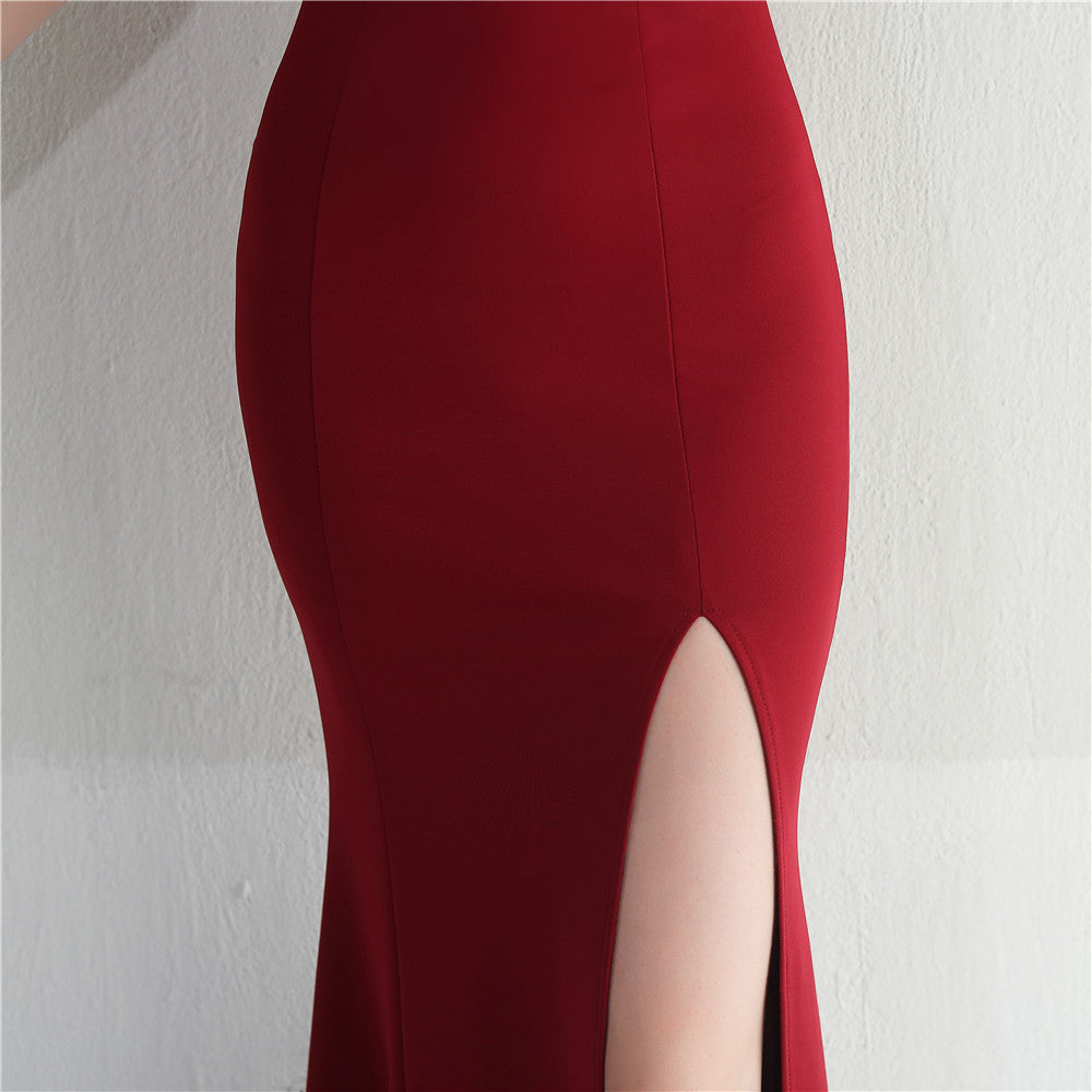 Mesh Beaded + Embellished Feather Star Red Carpet Long Evening Gown 16