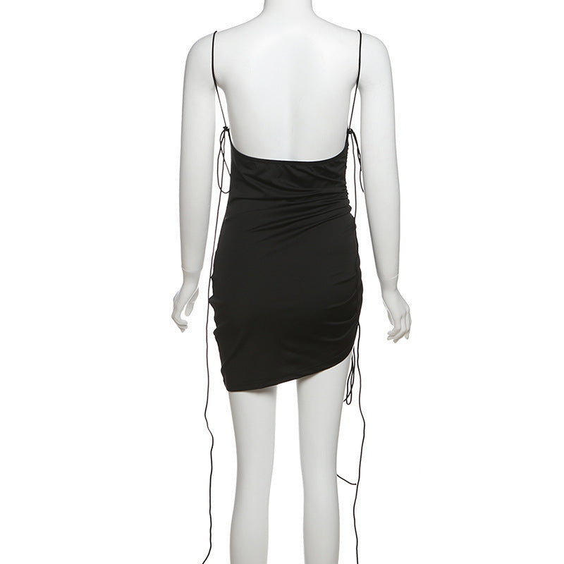 Women's Summer Sexy Strap Low-Back Lace-Up Sleeveless Bodycon Dress 8