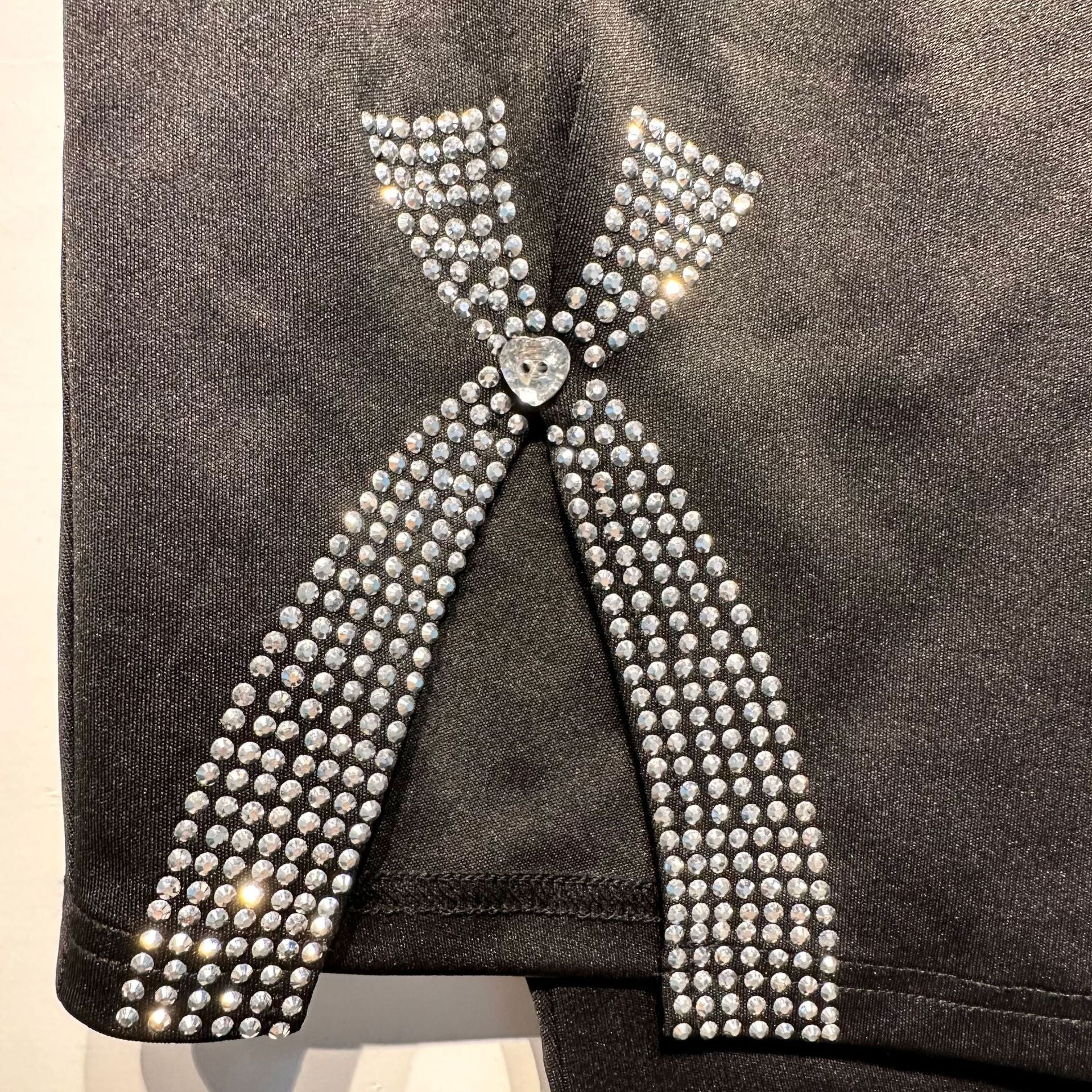 Sexy Bow-Embellished Beaded Slit Strap Bodycon Dress 17