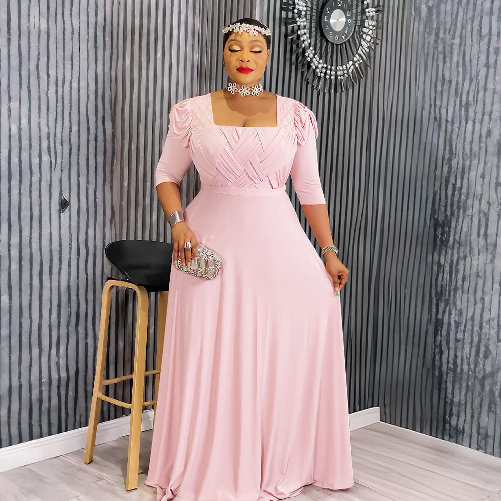 Plus-size African Women beaded dress 5