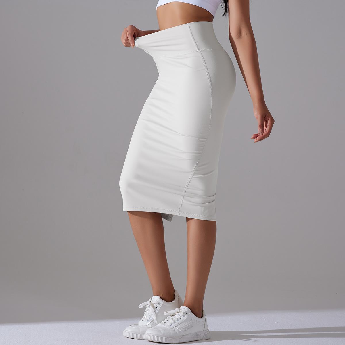 Women High Waist Stretch Slit Sports Skirt 20