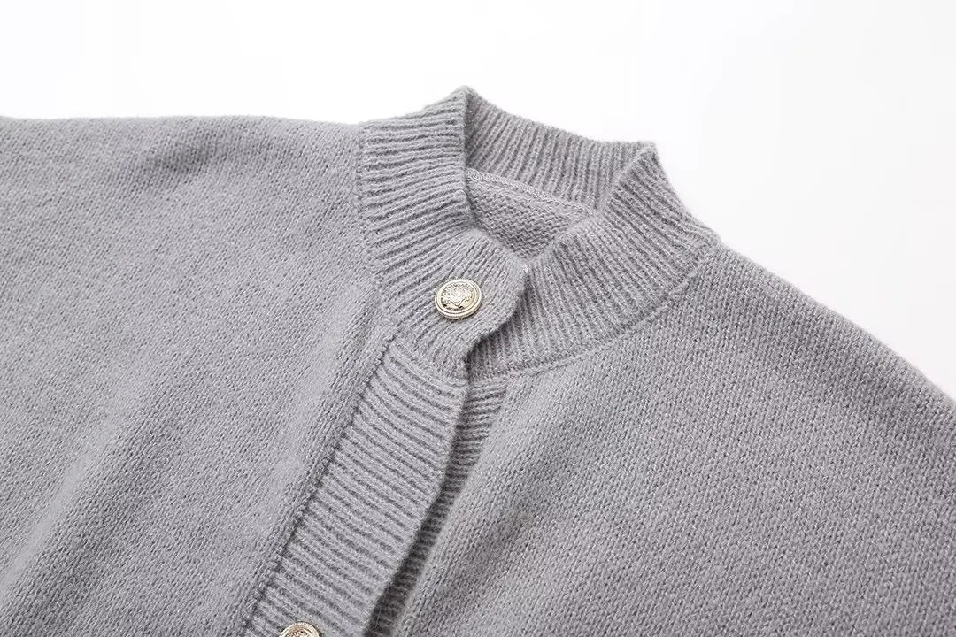 Women's Furry Patchwork Long Sleeve Button Knitting Cardigan 29