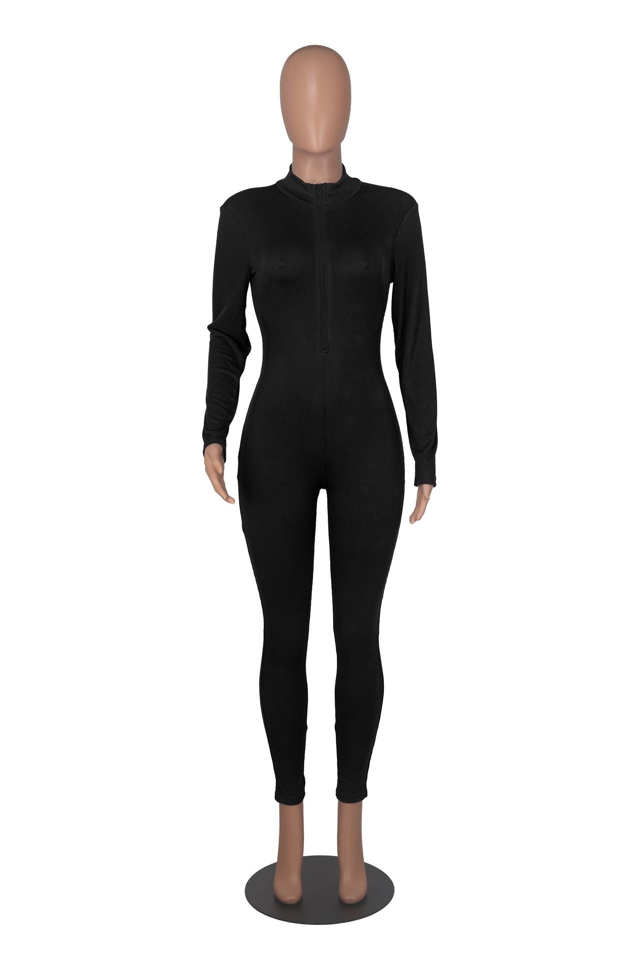 Women Fall Zip Long Sleeve Sports Jumpsuit 28