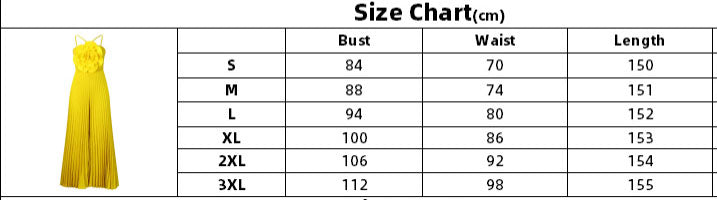Women's Fashion Sexy Strap Flower Solid Color Pleated Jumpsuit 22