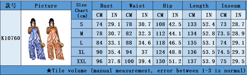 Women's fashion print sleeveless wide-leg jumpsuit 10