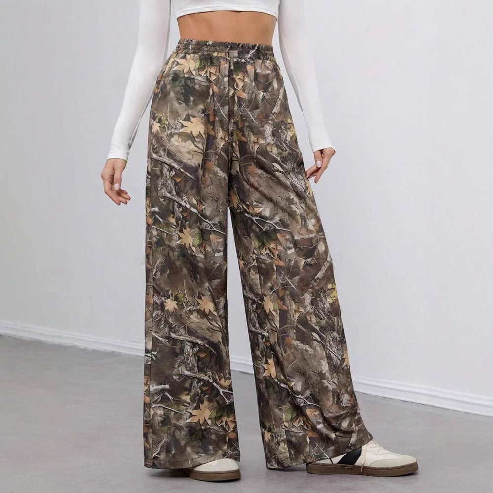 Women casual printed wide leg pants 5