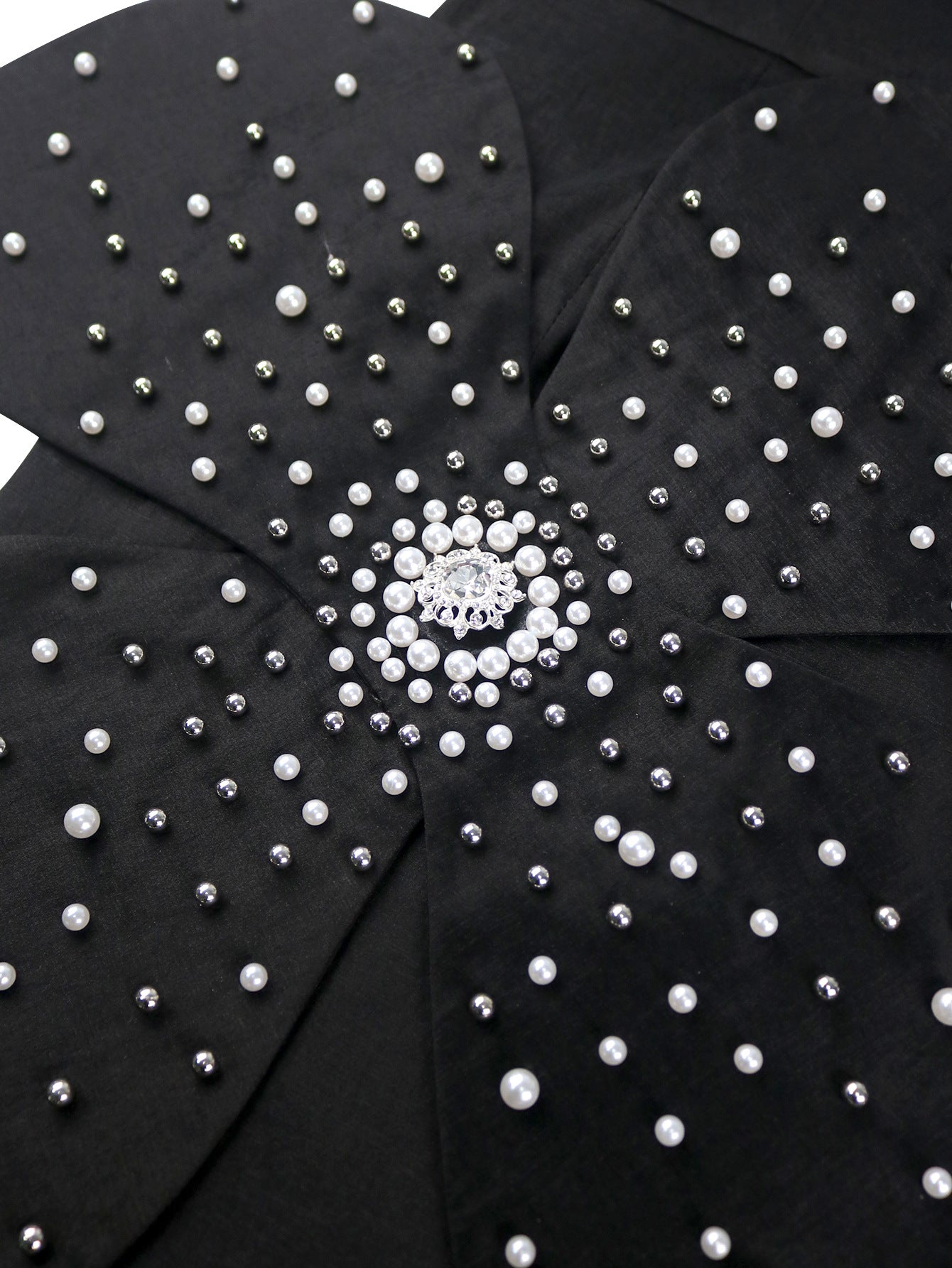 Sexy Off Shoulder Puff-Sleeve Beaded Black Party Mini Dress 7