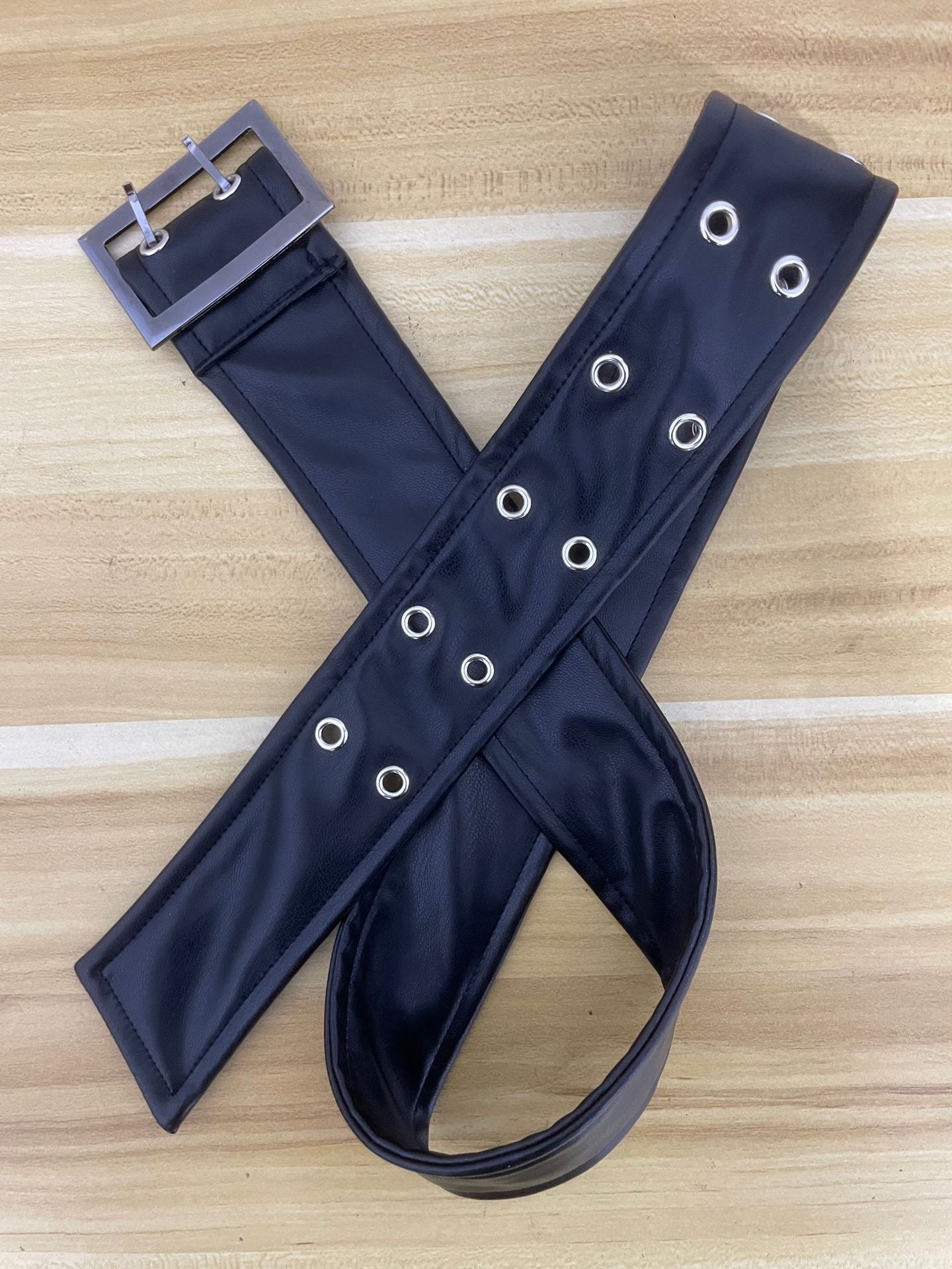 Women's Belt Pu Leather Bodycon Slit Short Skirt 7