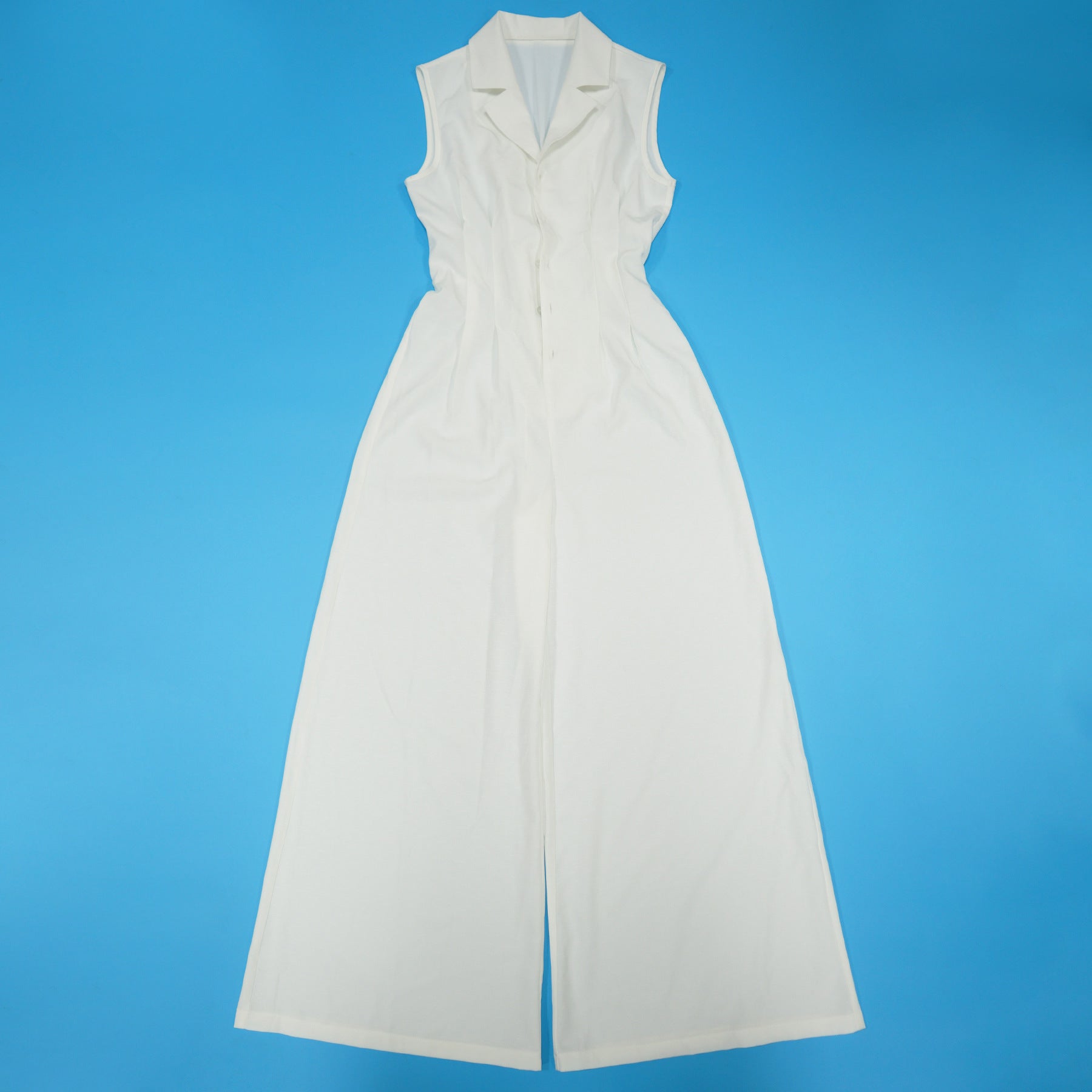 Women Casual Solid Sleeveless Wide Leg Jumpsuits 12