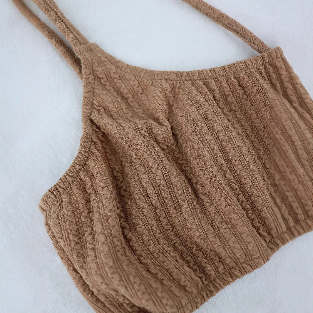 Women's Casual Sleeveless One Shoulder Crop Top Loose Wide Leg PantsTwo Piece Set 5