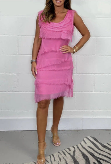 Summer Women's Clothing Casual A-Line Solid Color Dress 19