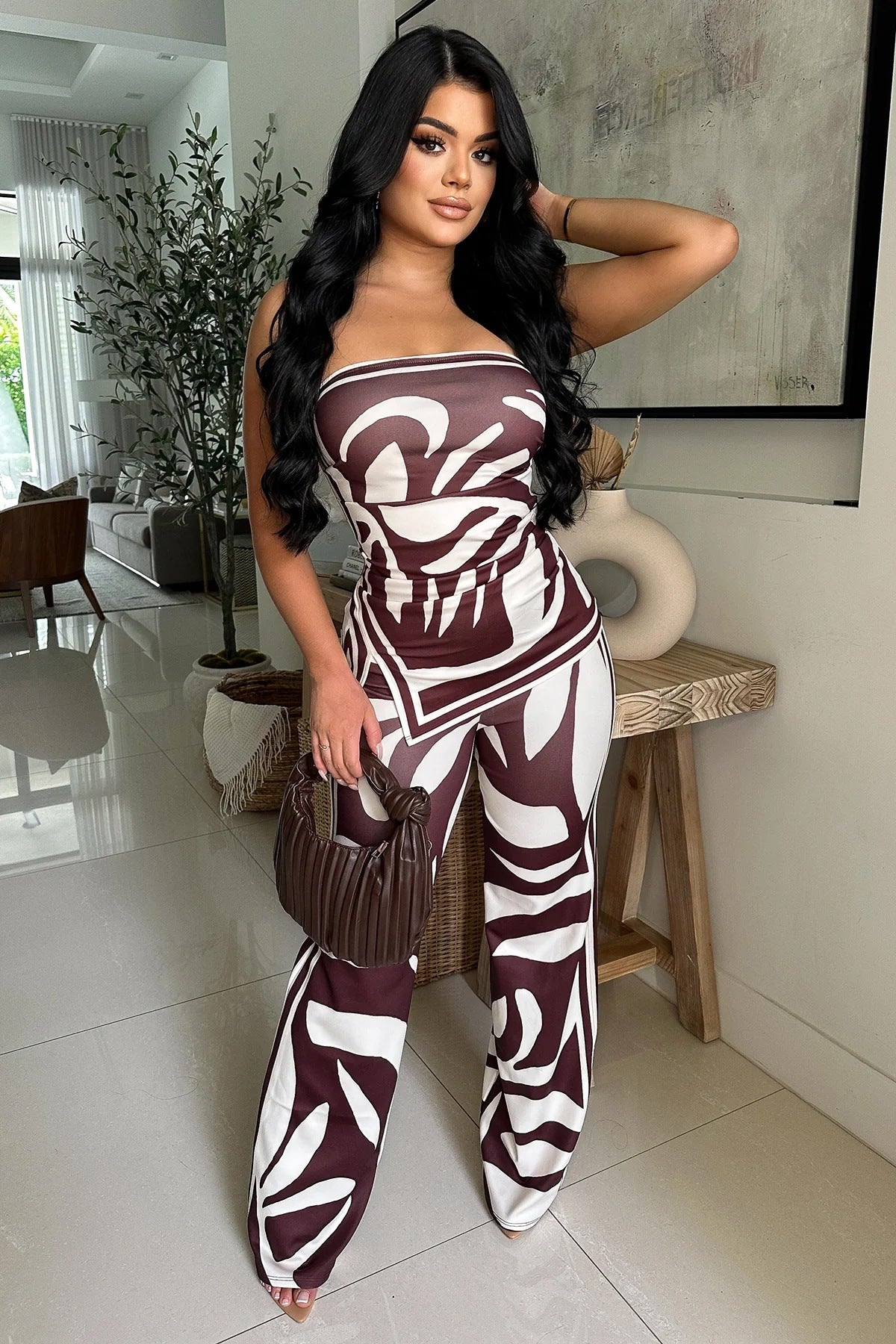 Women Sexy Print Two Piece Set 4
