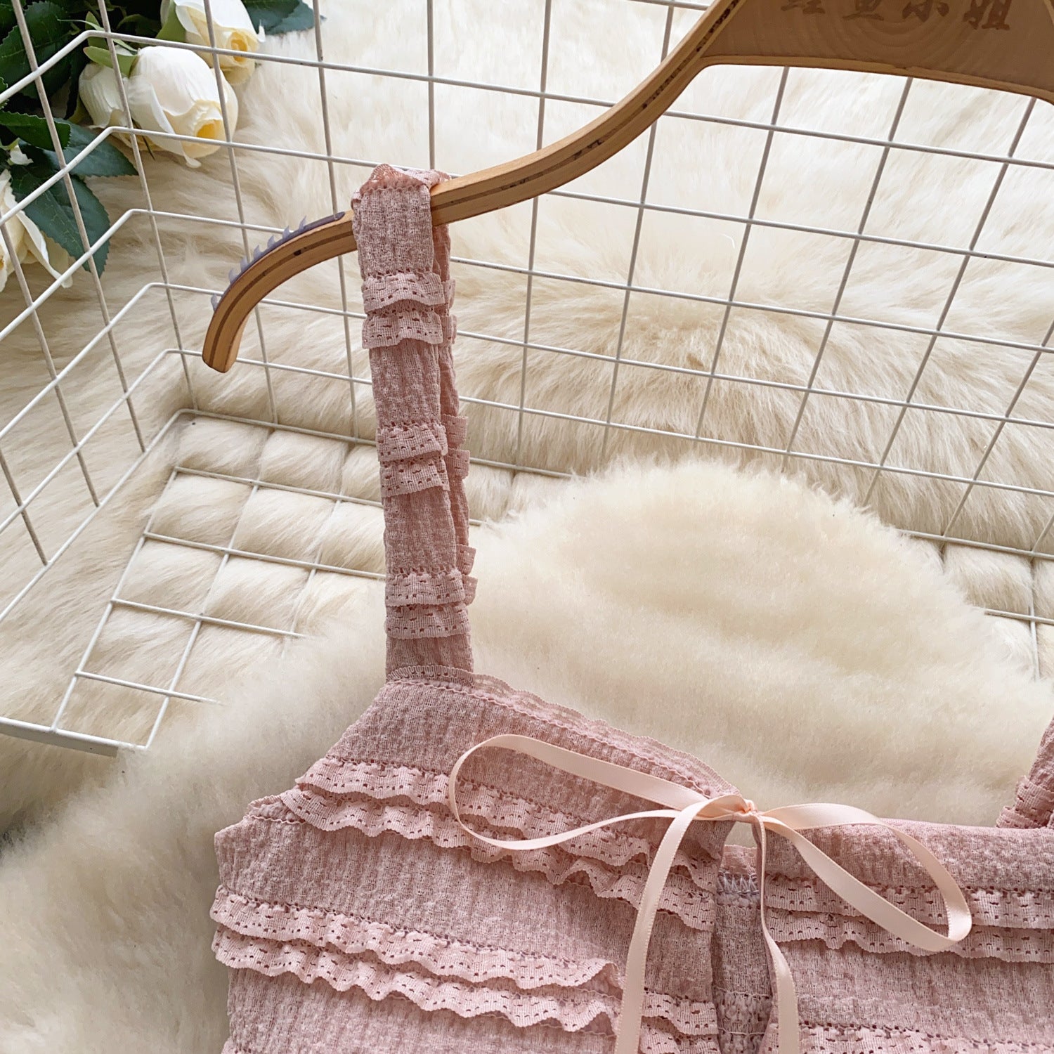 Summer Chic Women's Square Neck Camisole Vest High Waist Pleated Ruffle Skirt Two Piece Set 12