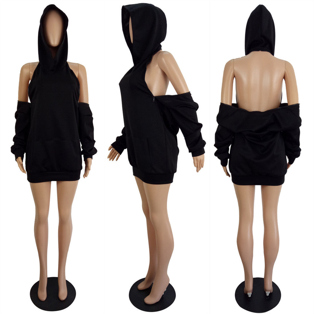 Women's Sexy Style Two-Wear Hooded Dress 11