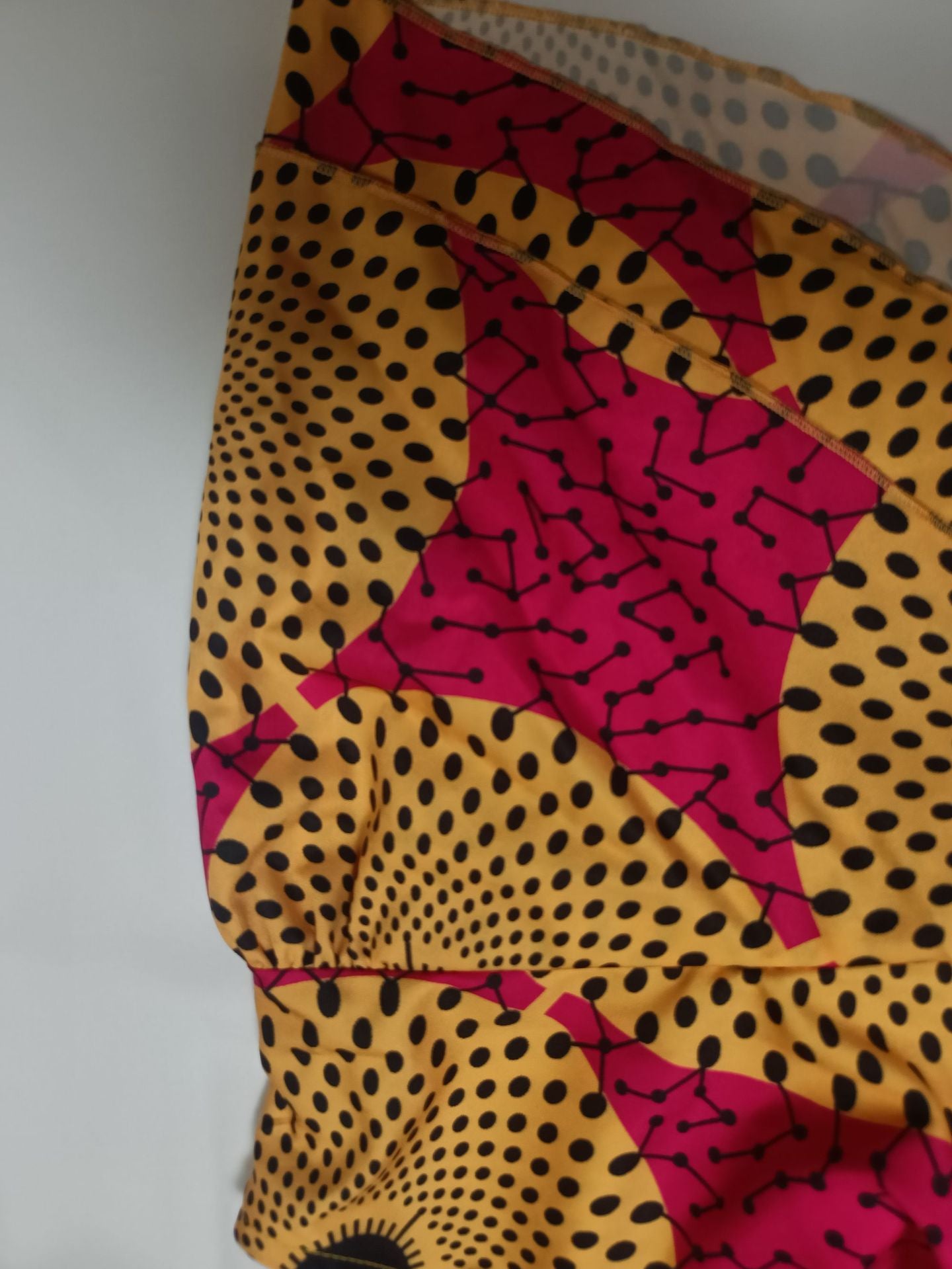 Women African Round Neck double-layer ruffle short-sleeved printed dress 6