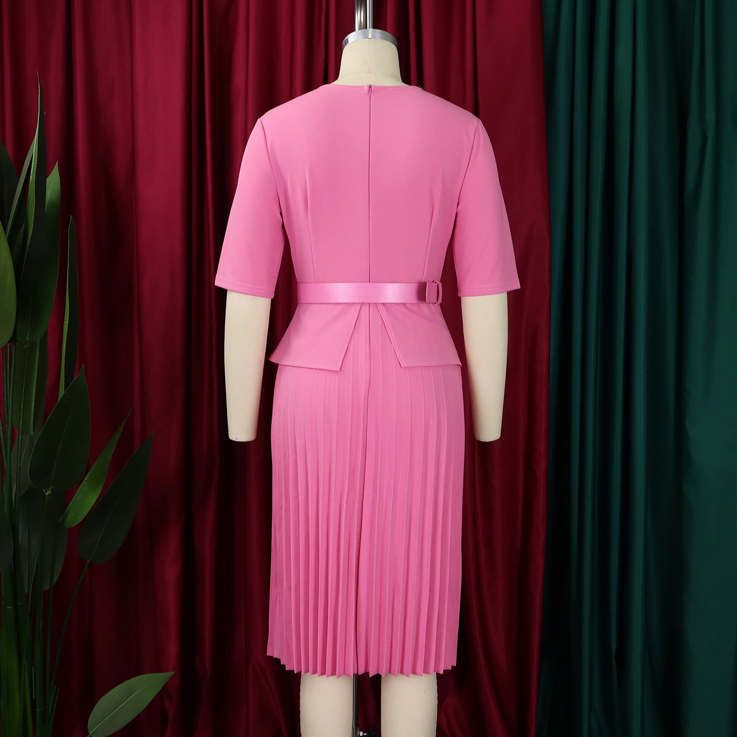 Plus Size Women v-neck pleated African dress 18