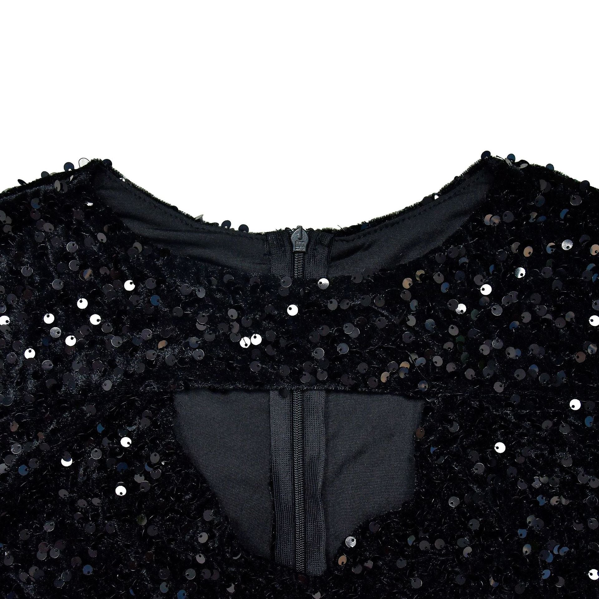 Women Solid Sequined Tassel Long Sleeve Dress 16