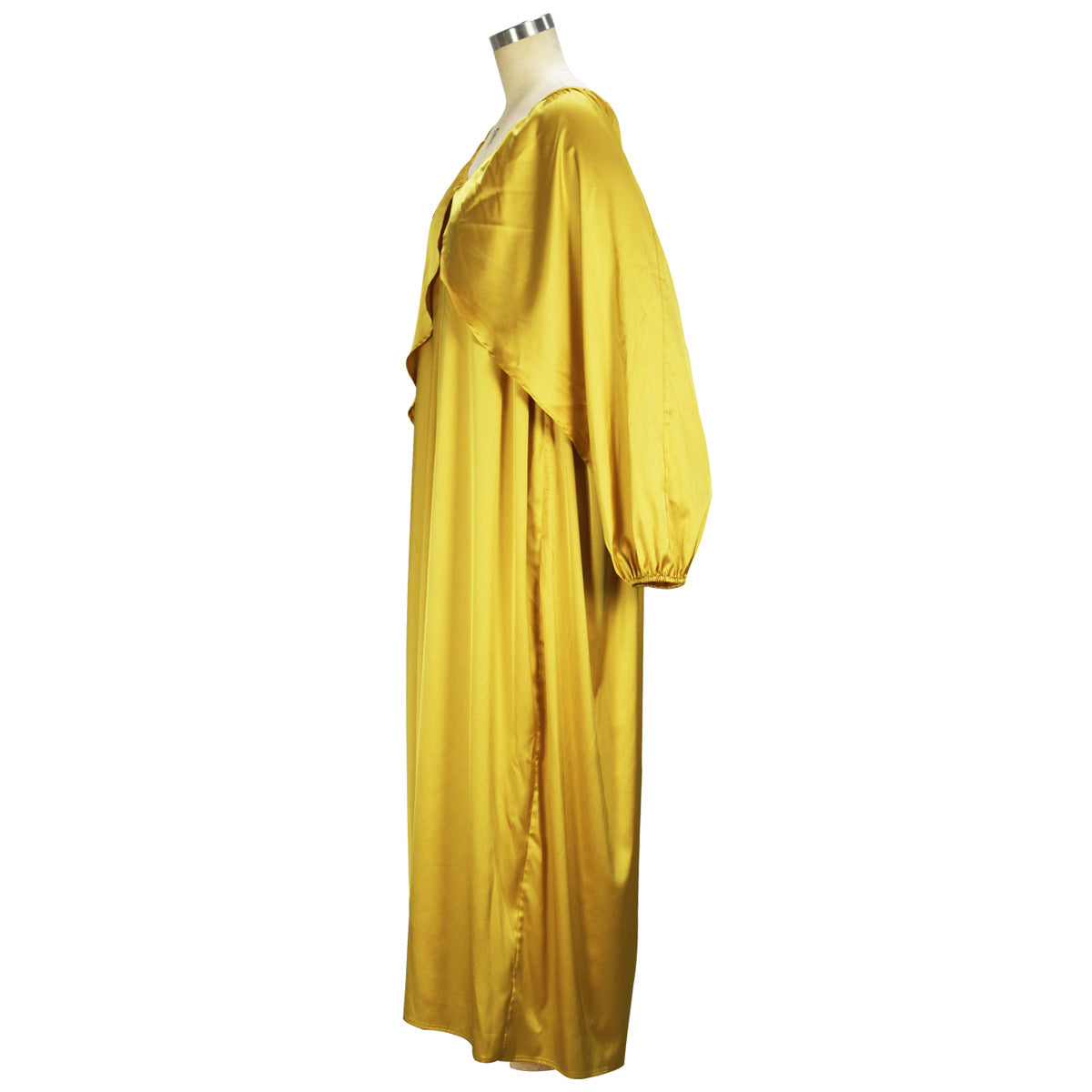 Women's Fashion Spring Autumn Chic Off Shoulder Sexy Dress Solid Color Color Bat Sleeves Maxi Dress 11