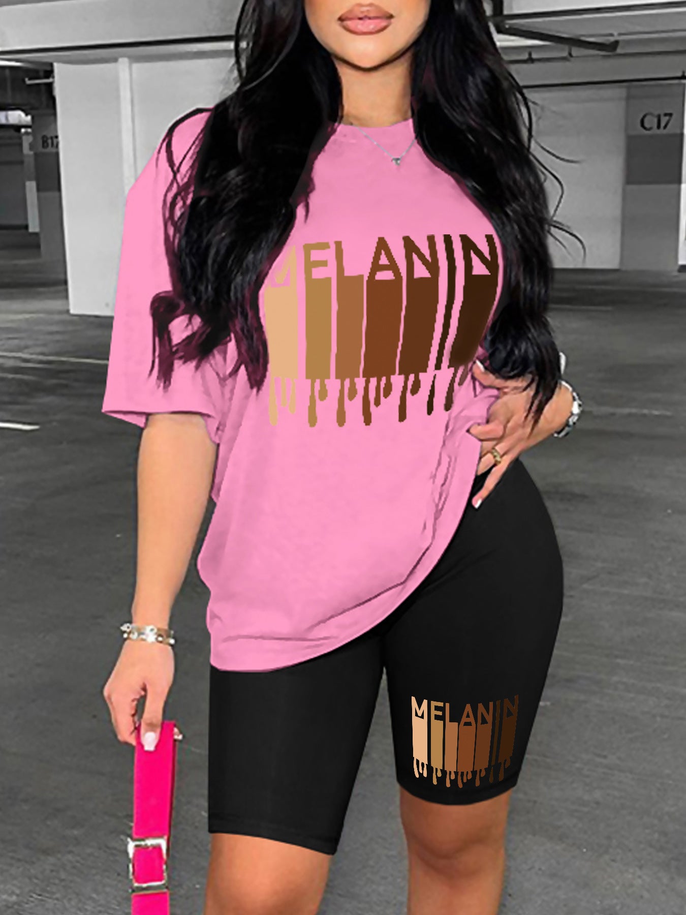 Women's Fashion Printed T-Shirt Shorts Two-Piece Set 22