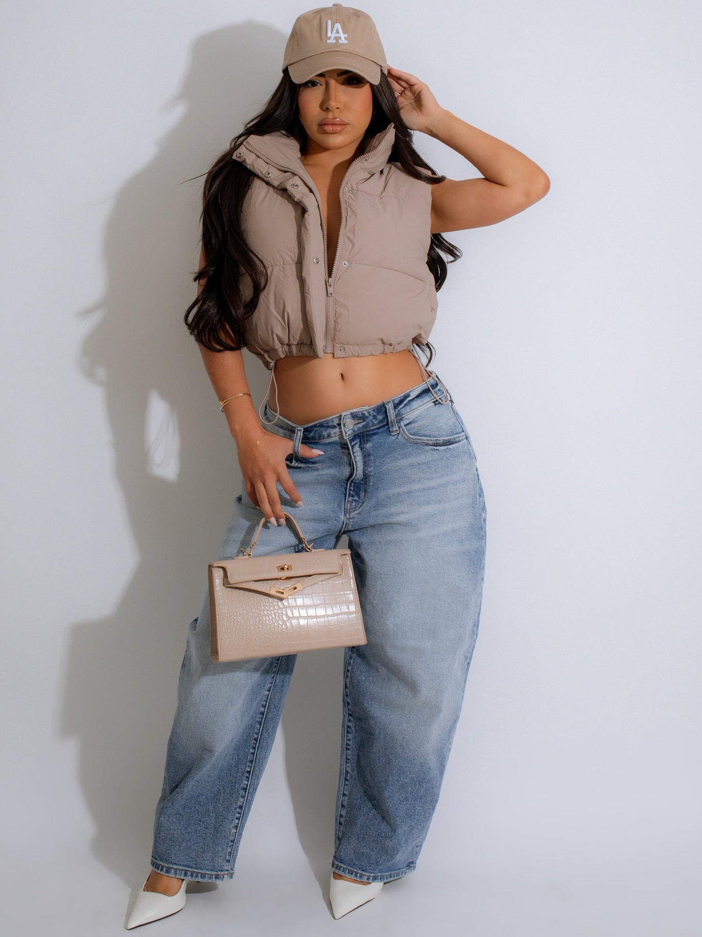 Autumn Fashion Solid Color Stand Collar Sleeveless Zipper Cotton-Padded Vest