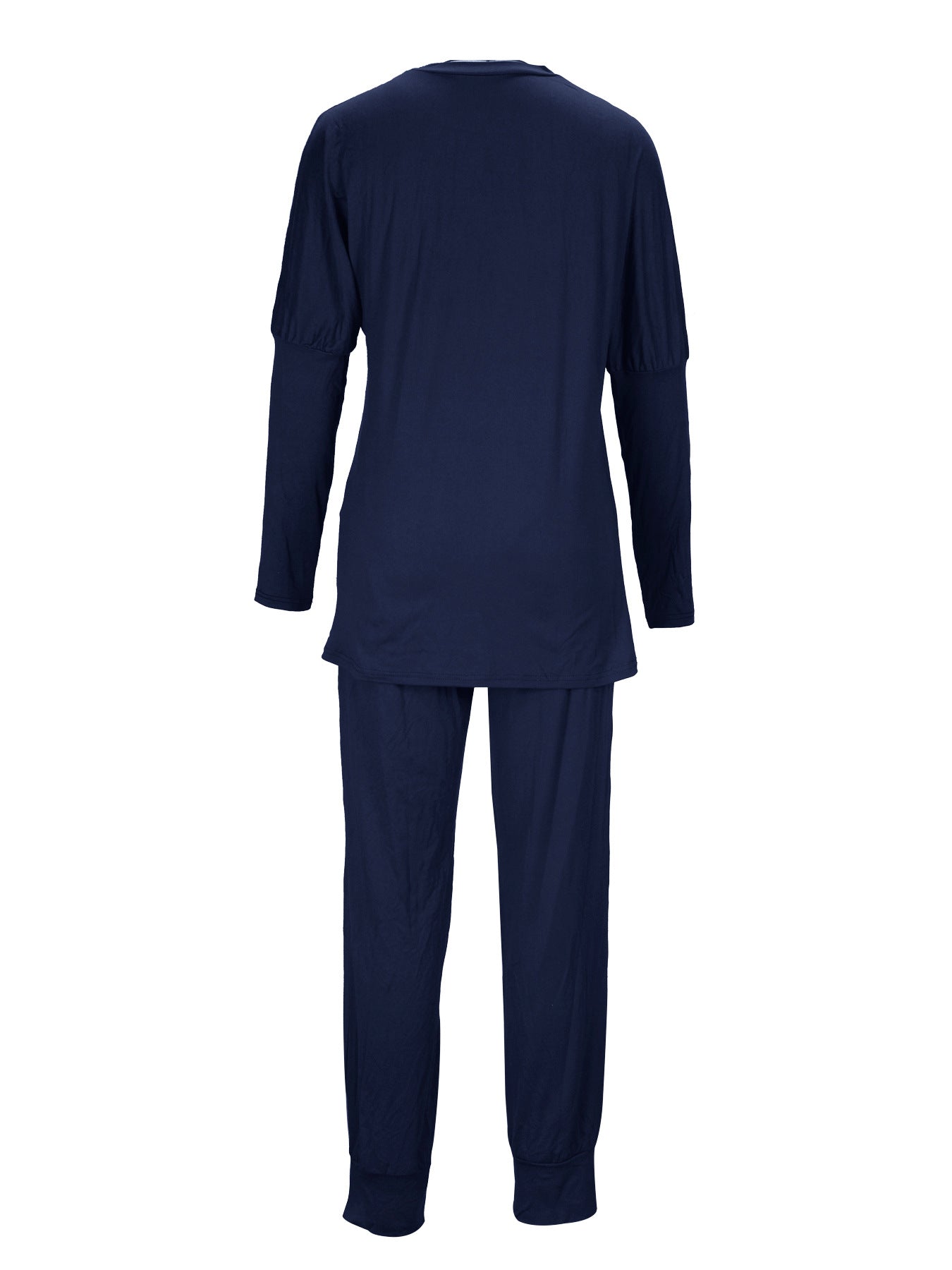 Autumn and Winter Women's Clothing Round Neck Loose Solid Color Long Casual Two-piece Pants Set 25