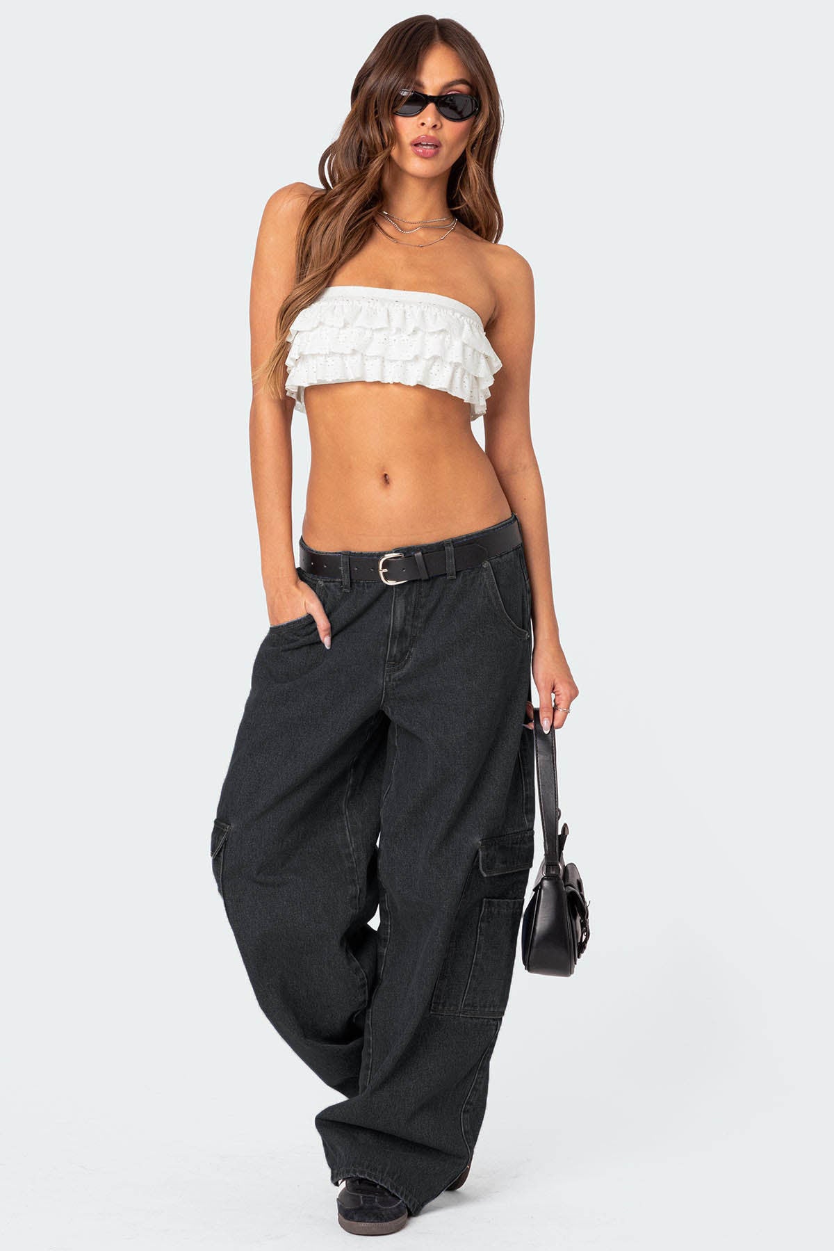 Women Cargo Denim Pants 4