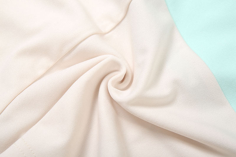 Women Fall Stand Collar Contrast Letter Embroidered Zipper Top and Shorts Two-Piece Set 21