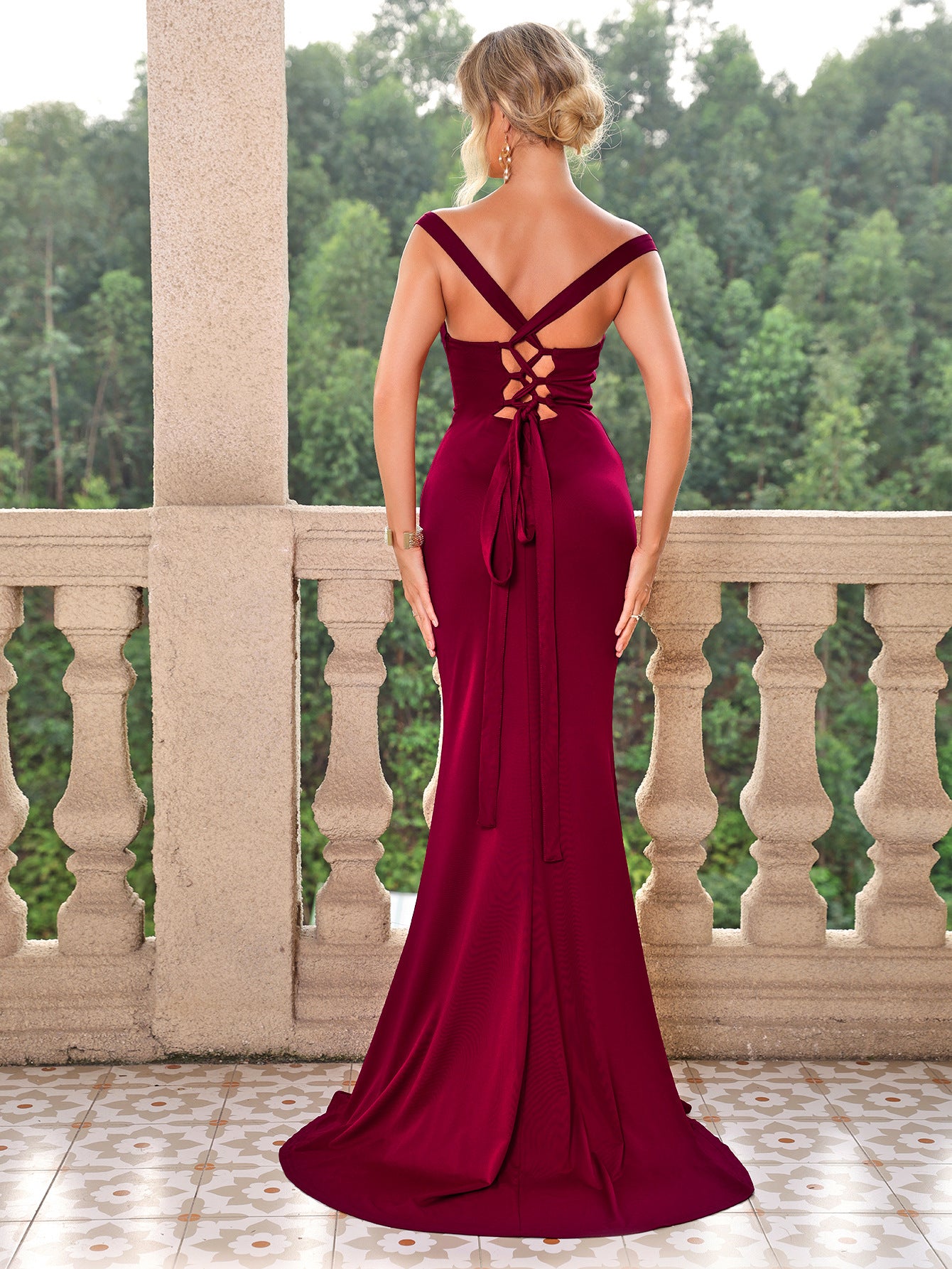 Sexy Sequin Solid Color Slit Strap Long Dress 6
