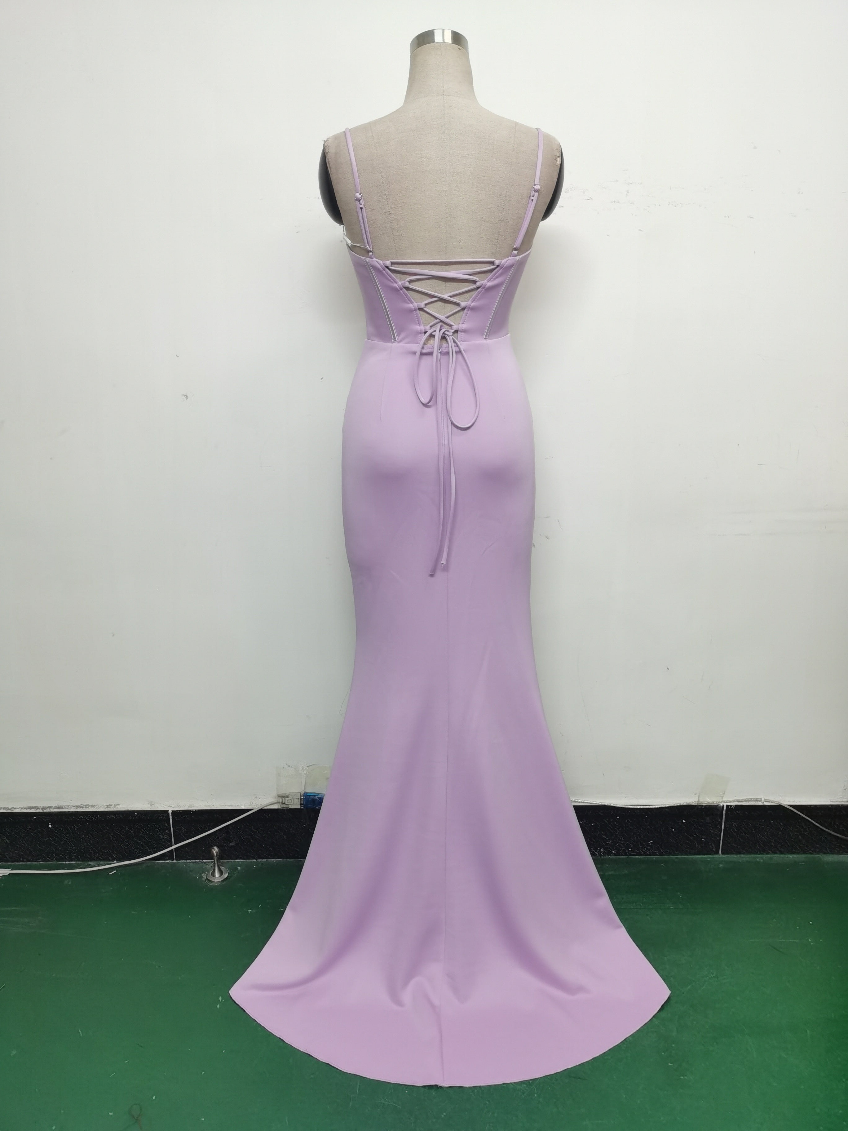 Women Fishbone Crystal Evening Dress 35