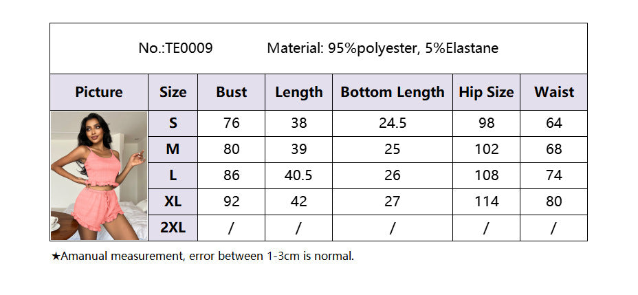 Women Sexy Ribbed Tank Cross Lace-Up Suspender Top and Shorts Pajama Two Piece Set 14