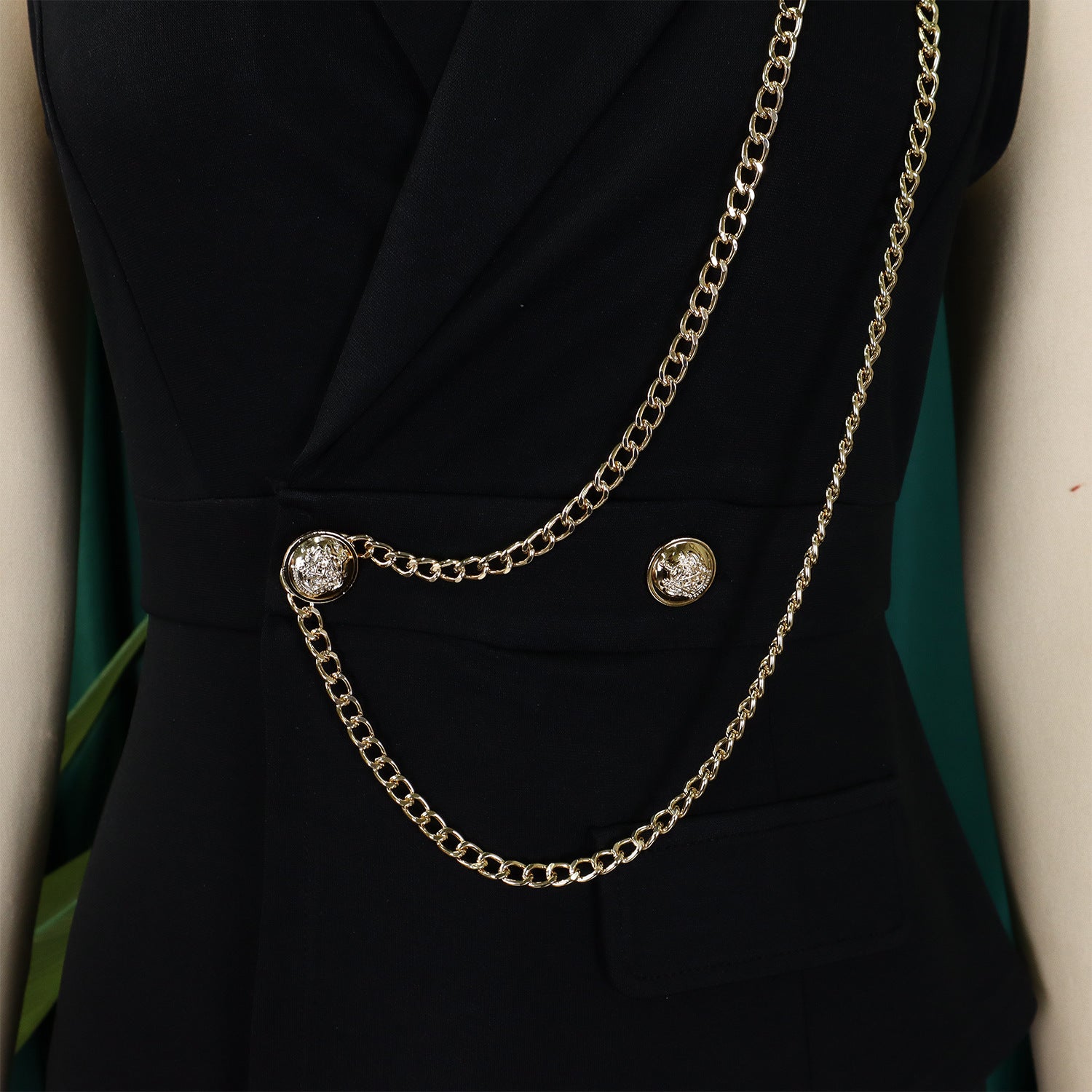 Women's Turndown Collar Sexy Fashion Chain Casual Wide Leg Africa Jumpsuit 25