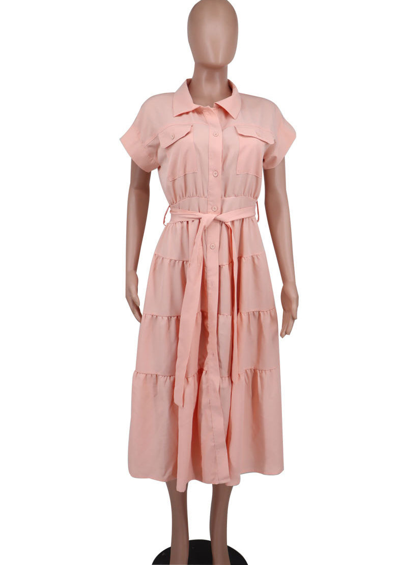 Women Casual Summer Short Sleeve Shirt Dress 9