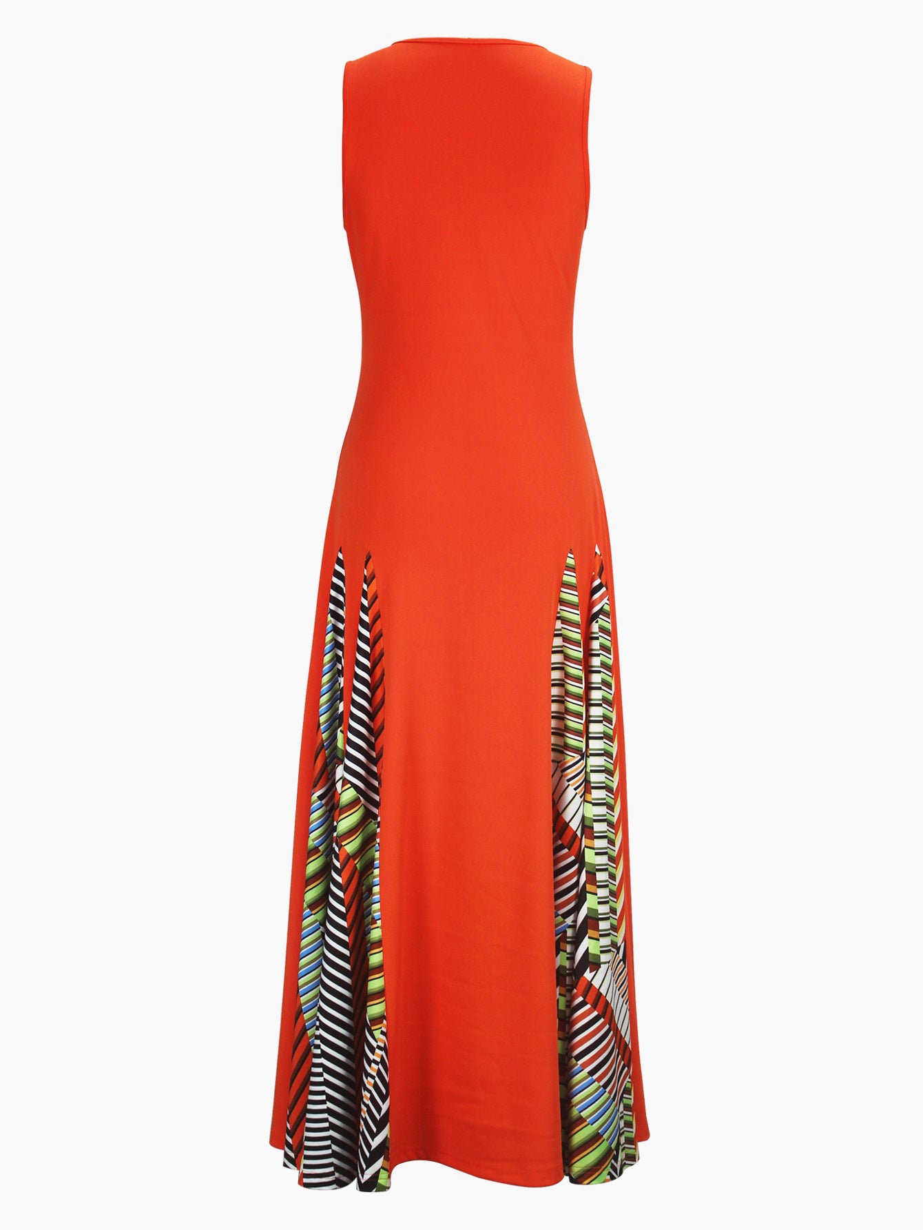 Women Spring and Summer Round Neck Patchwork Dress 6