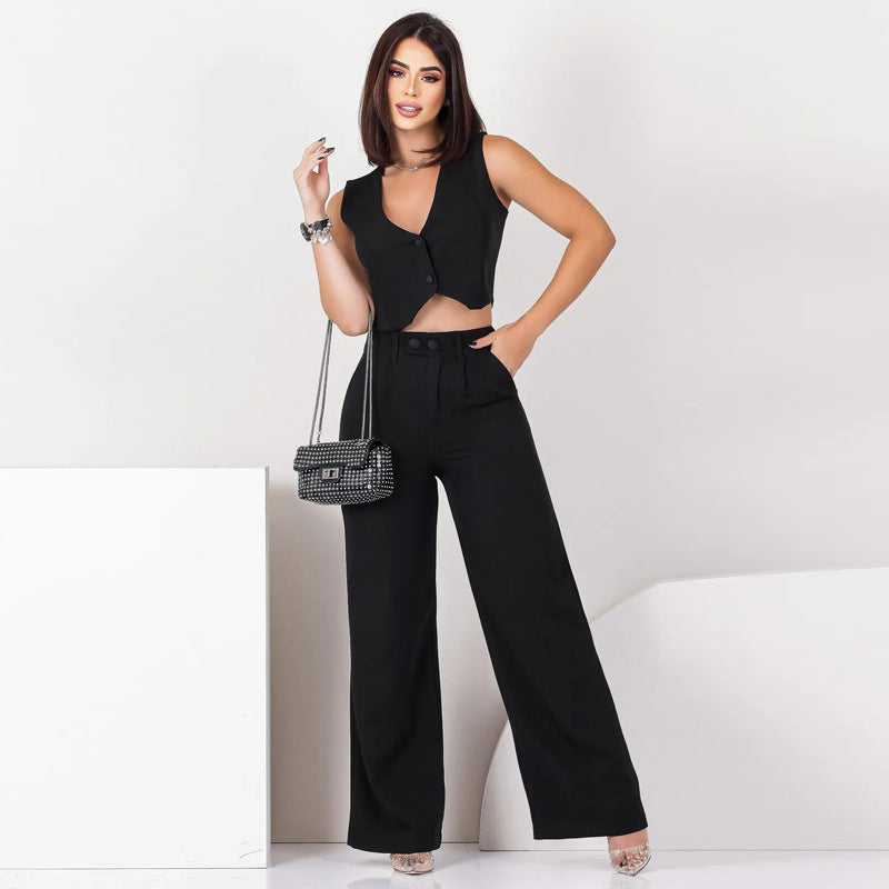 Women Summer Casual Sleeveless Top and Pant Two-piece Set 8