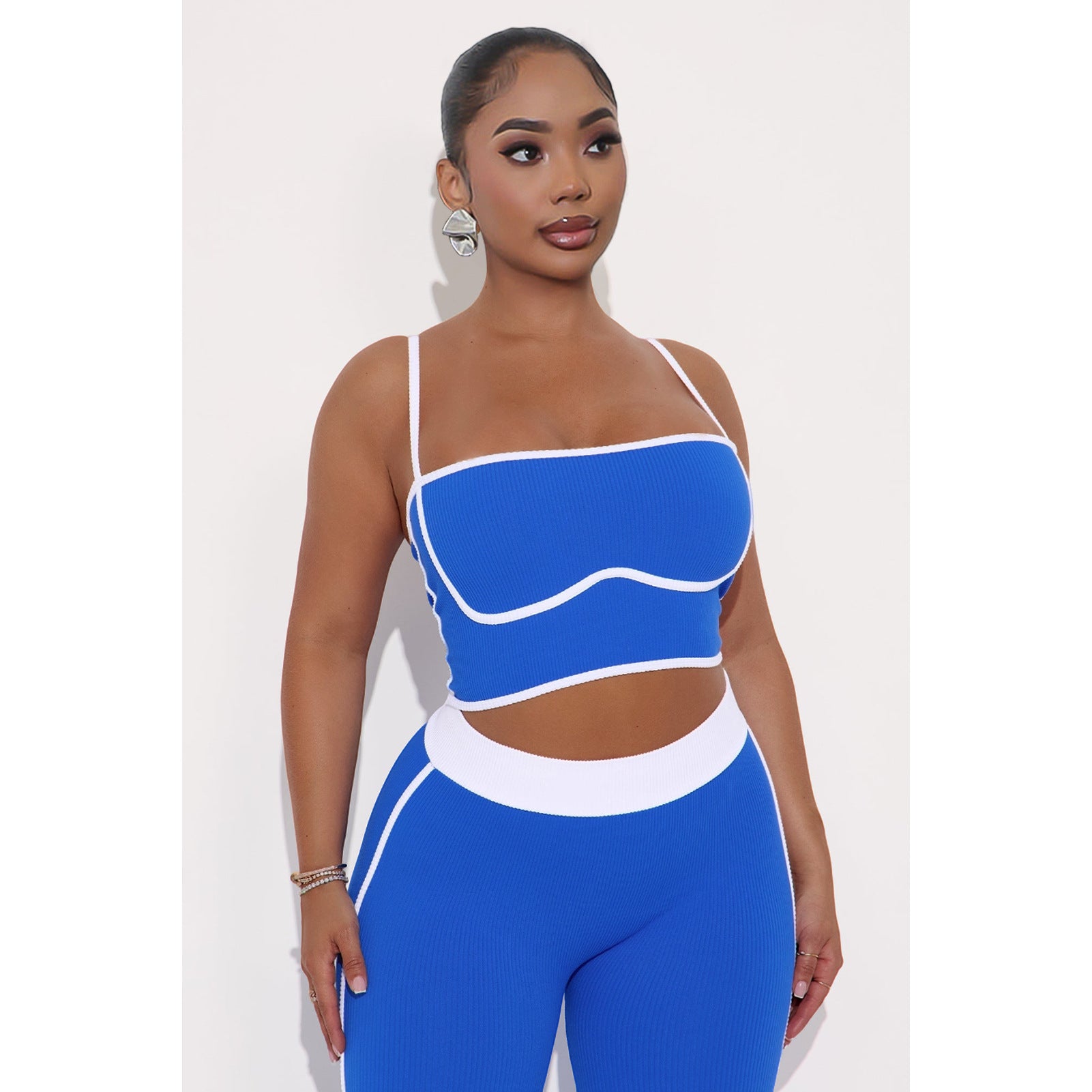 Women Sports Suspender Top and Pants Two-Piece Set 29