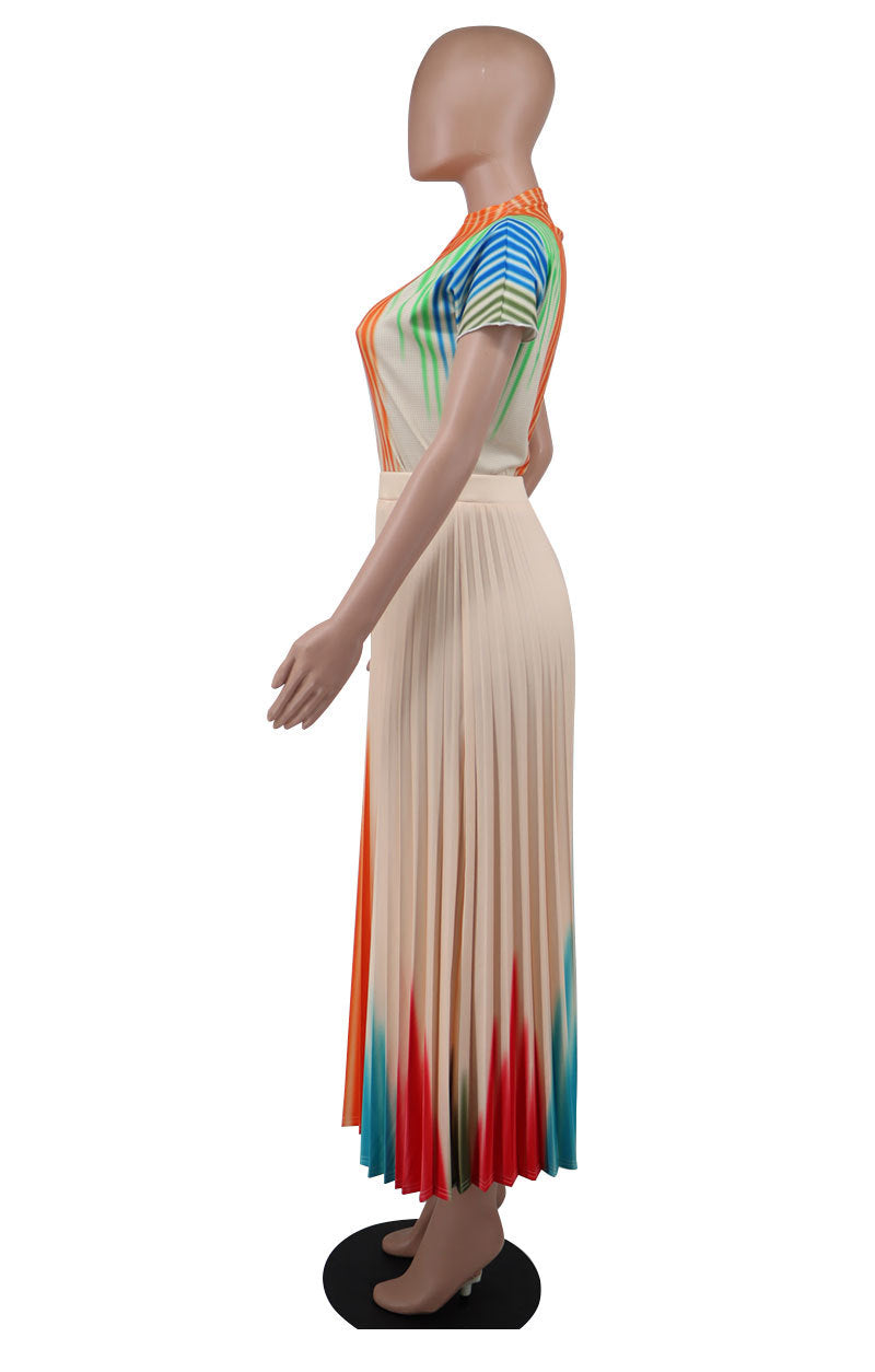 Plus Size Women Short Sleeve Printed Loose Dress 12