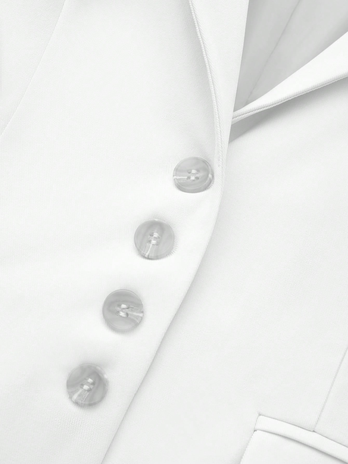 Women Solid Single-breasted Multi-button Turndown Collar Elegant Blazer 21