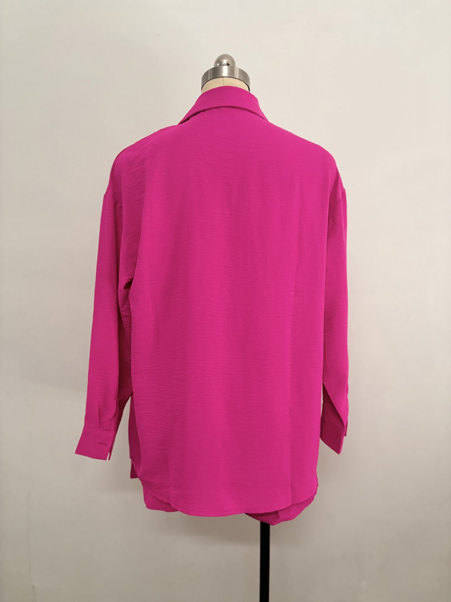 Spring and Spring Women's Solid Color Long-Sleeved Shirt Elastic Waist Loose Shorts Casual Two-Piece Set 18