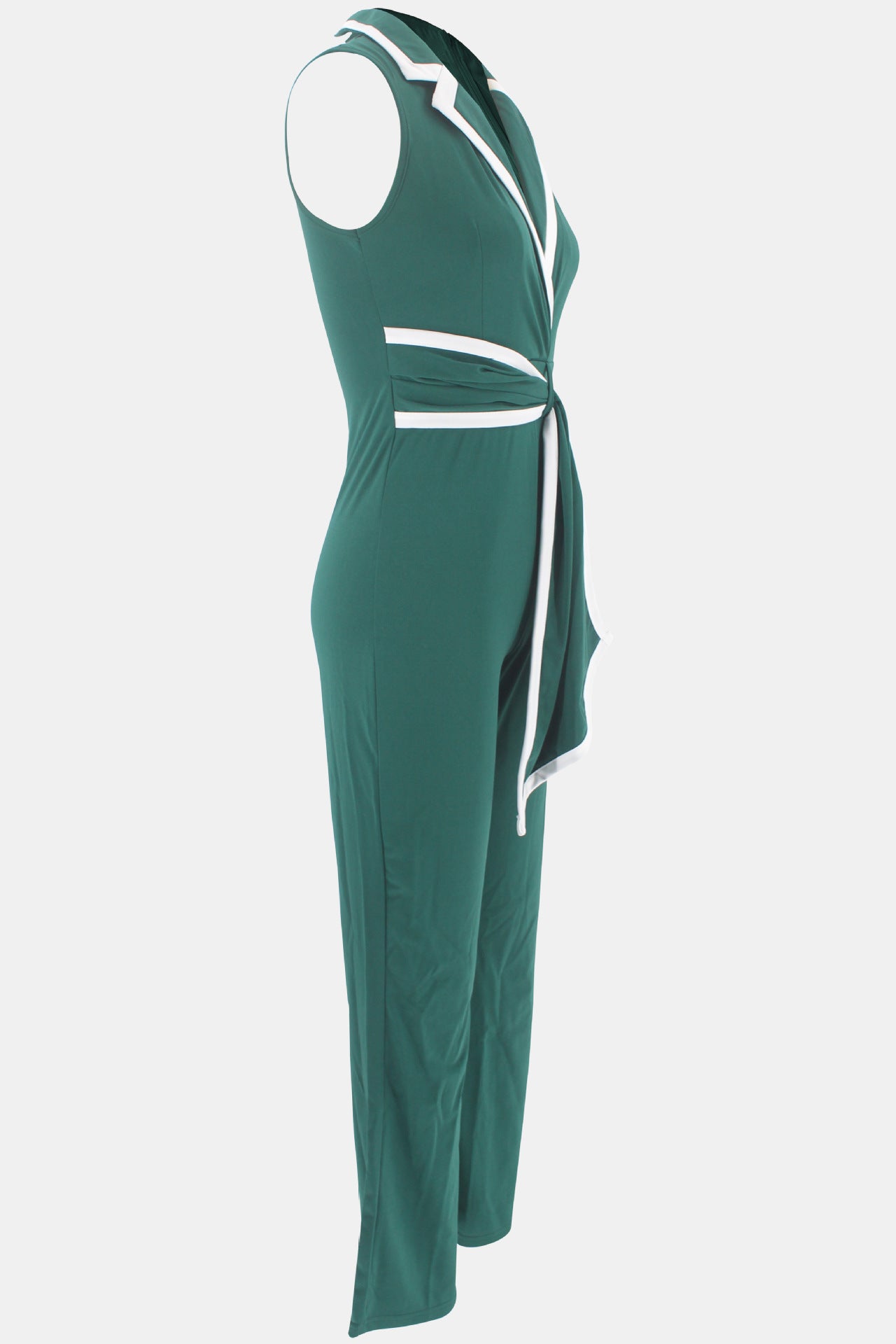 Summer Women's Fashionable V-Neck Chic Elegant Sleeveless Wide Leg Jumpsuit 50