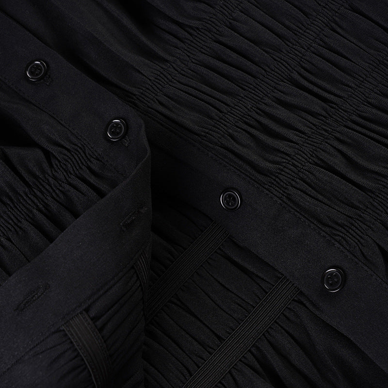 Women Pleated Casual Solid V-Neck Shirt 18