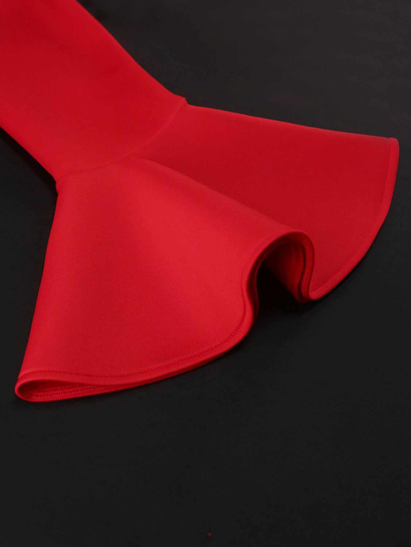 Round Neck See-Through Beaded Flare Sleeve Sexy Peplum Dress 14