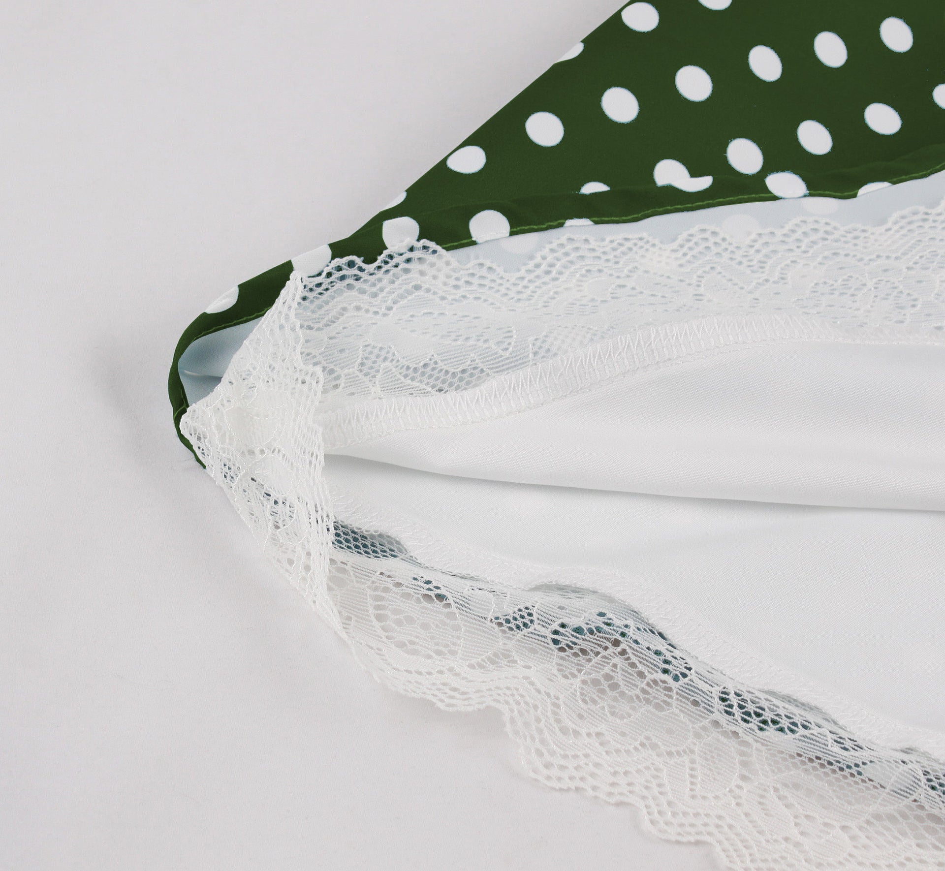 Lace Patchwork Lace-Up Halter Neck Polka Dot Low Back Retro A-Line Party Dress 6