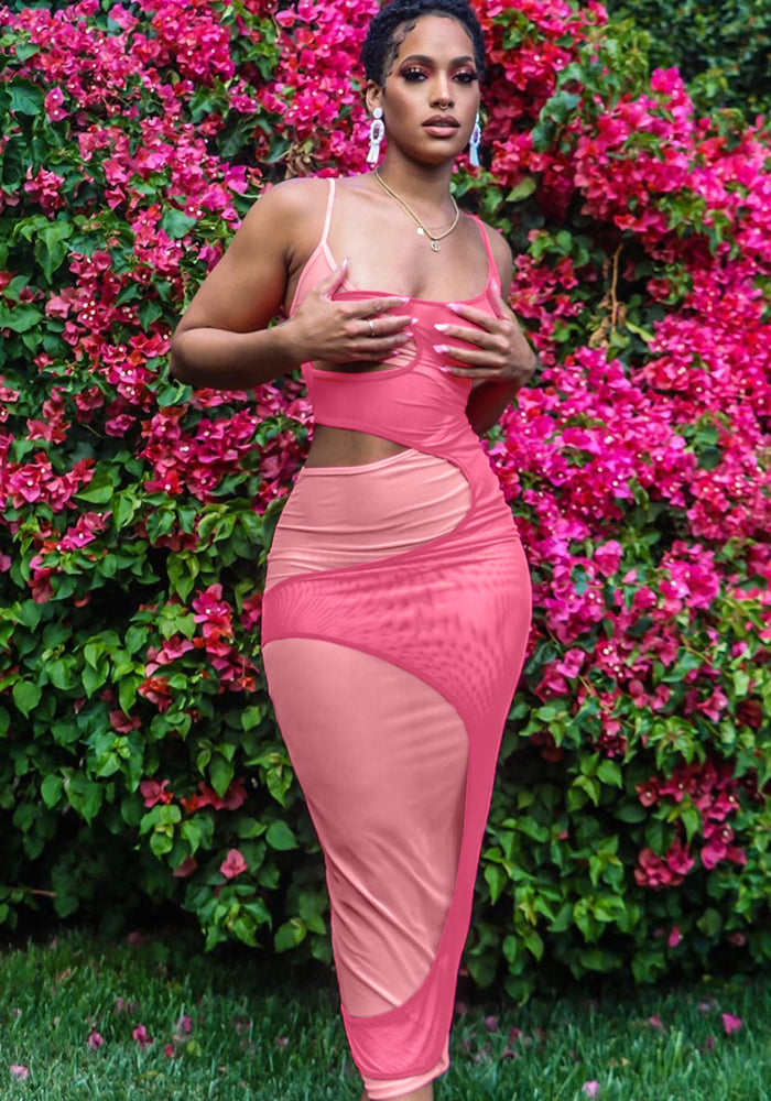 Fashion Sexy Patchwork Strap Long Dress Women's Clothing