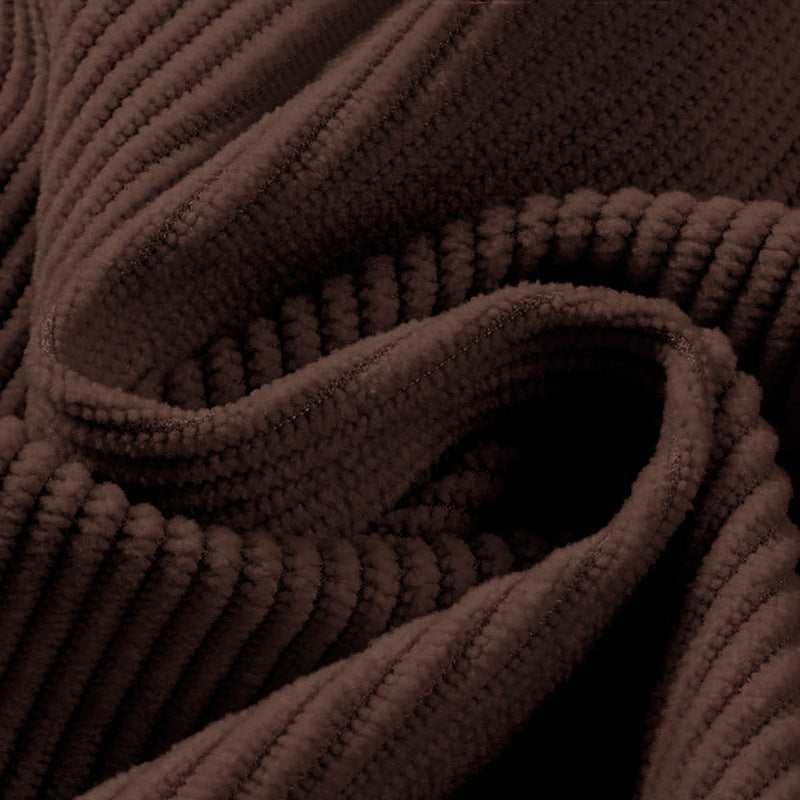 Men's corduroy Casual Stand Collar long-sleeved pocket Hoodies 35