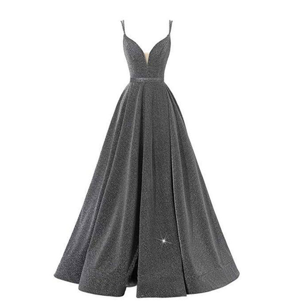 Women Formal Party V-Neck Sequined Strapless Party Bridesmaid Formal Party Evening Dress（Processing time need 3-6 days） 5