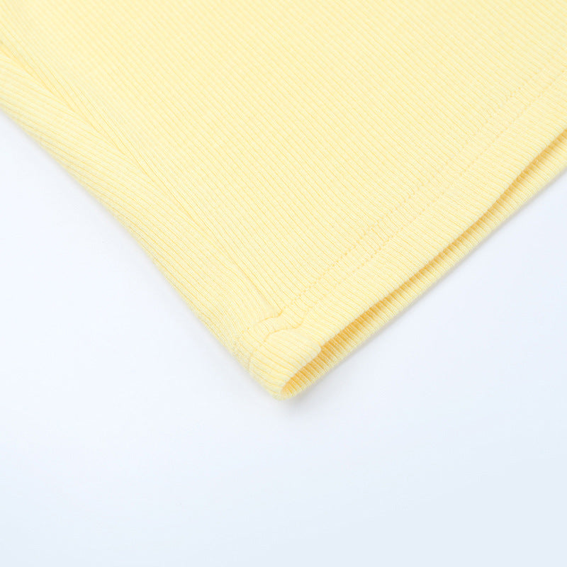 Long Sleeve Top & Shorts Set Summer Streetwear Solid Color Outfit 12