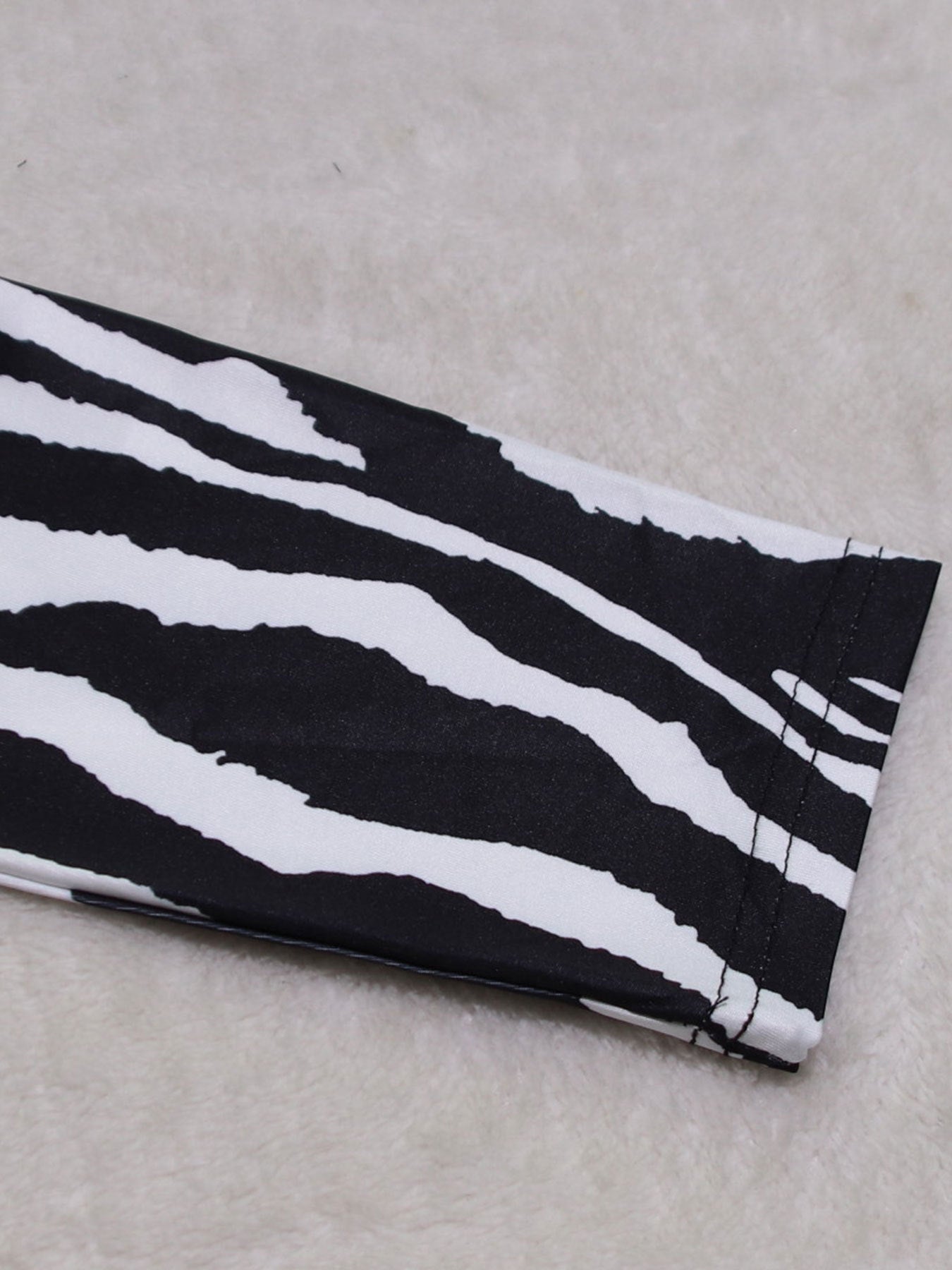 Plus Size Women's Sexy Zebra Print Slim Split Slim Fit Fashion Long Dress 7